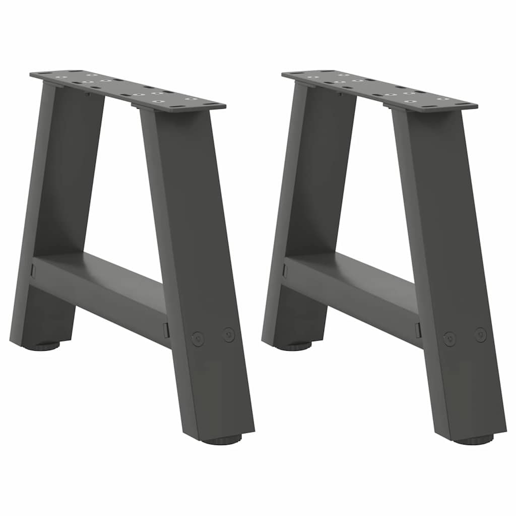 Gambe per Tavolino da CaffÃ¨ a Forma di A 2 pz Antracite 40x(30-31) cm Acciaio