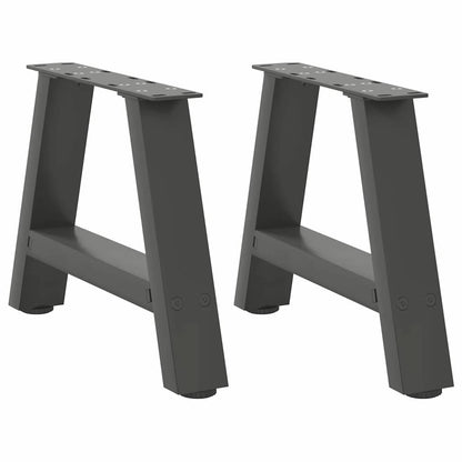 Gambe per Tavolino da CaffÃ¨ a Forma di A 2 pz Antracite 40x(30-31) cm Acciaio