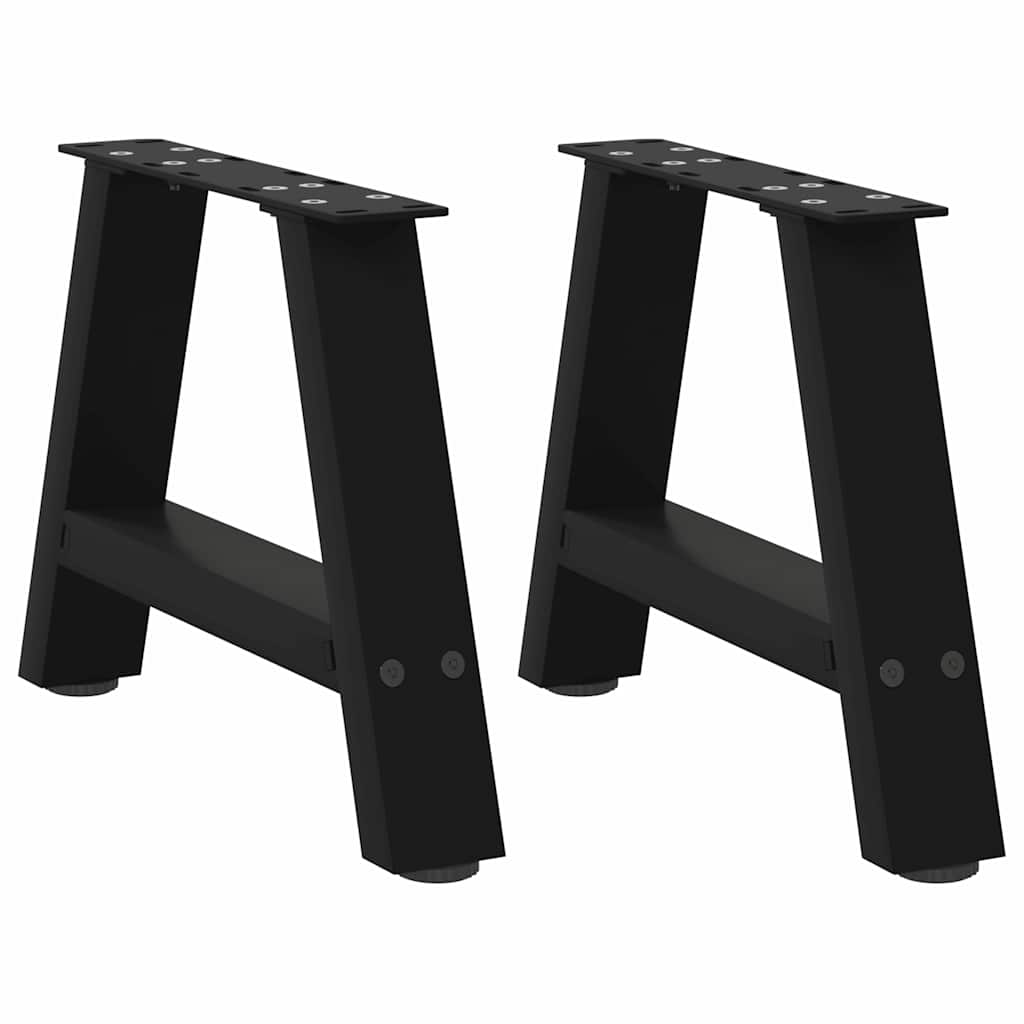 Gambe per Tavolino da CaffÃ¨ a Forma di A 2 pz Nere 50x(30-31) cm Acciaio