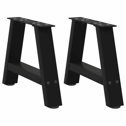 Gambe per Tavolino da CaffÃ¨ a Forma di A 2 pz Nere 50x(30-31) cm Acciaio