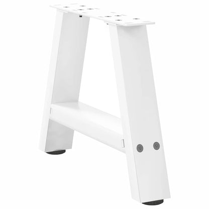 Gambe per Tavolino da CaffÃ¨ a Forma di A 2 pz Bianche 50x(30-31) cm Acciaio