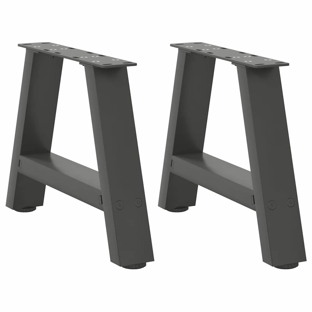 Gambe per Tavolino da CaffÃ¨ a Forma di A 2 pz Antracite 50x(30-31) cm Acciaio