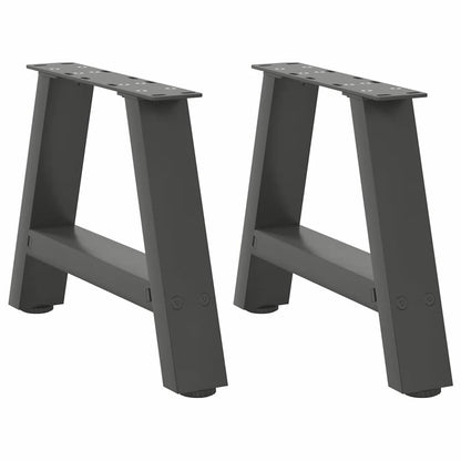 Gambe per Tavolino da CaffÃ¨ a Forma di A 2 pz Antracite 50x(30-31) cm Acciaio