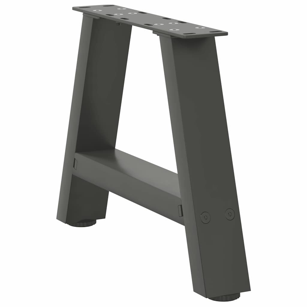 Gambe per Tavolino da CaffÃ¨ a Forma di A 2 pz Antracite 50x(30-31) cm Acciaio