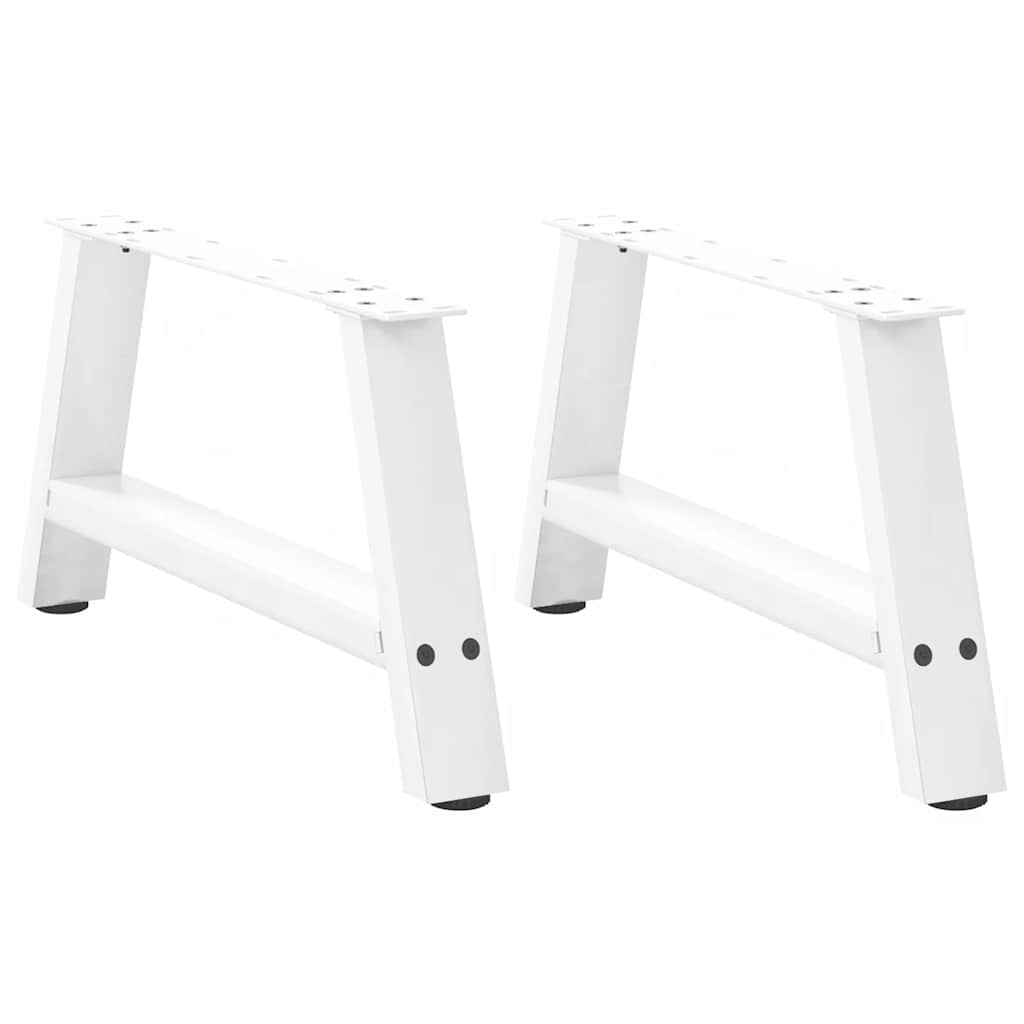 Gambe per Tavolino da CaffÃ¨ a Forma di A 2 pz Bianche 60x(30-31) cm Acciaio
