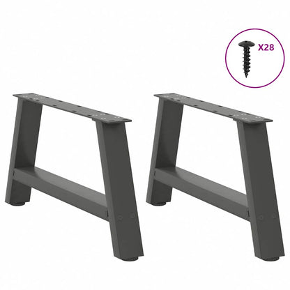 Gambe per Tavolino da CaffÃ¨ a Forma di A 2 pz Antracite 60x(30-31) cm Acciaio