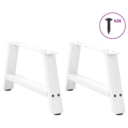 Gambe per Tavolino da CaffÃ¨ a Forma di A 2 pz Bianche 70x(30-31) cm Acciaio