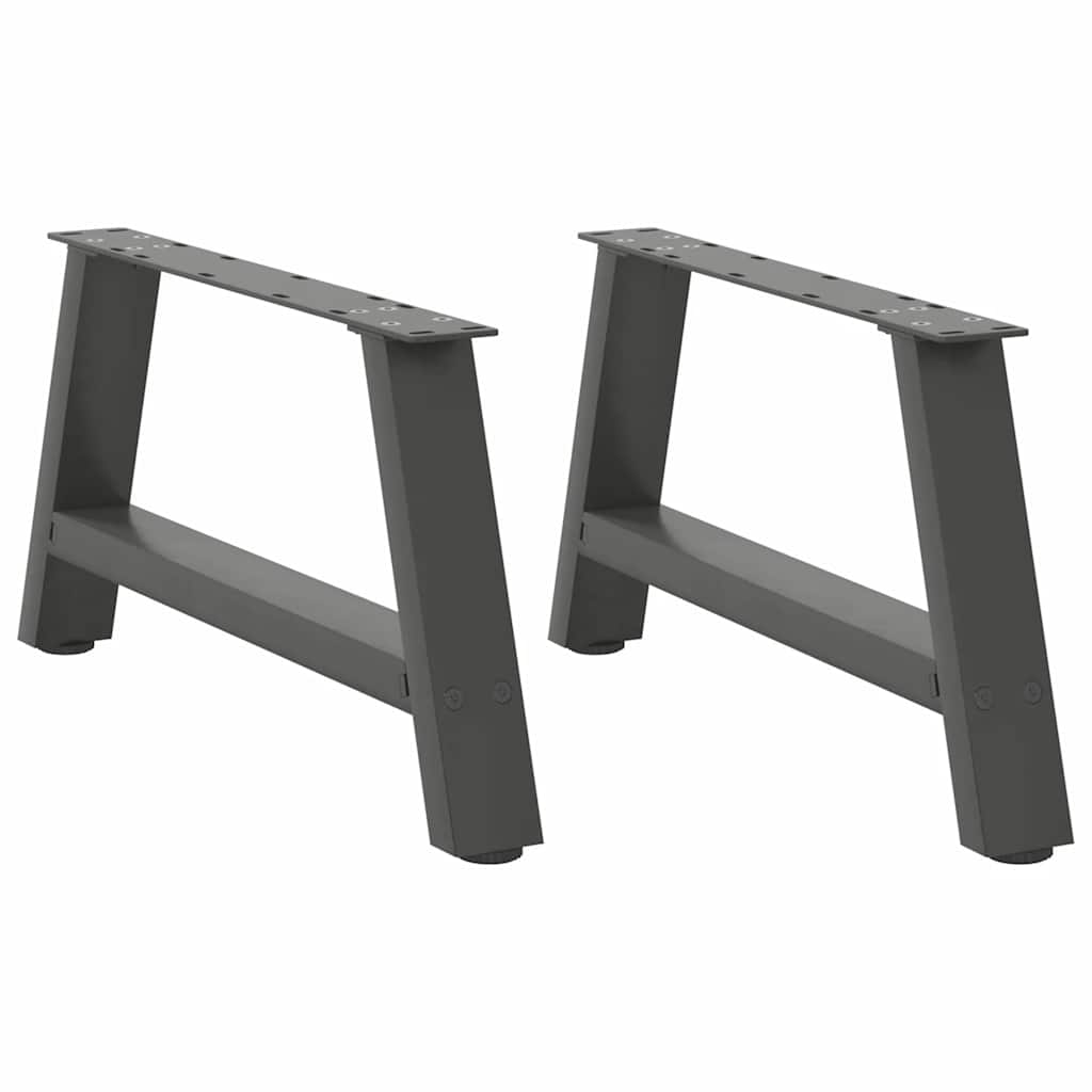 Gambe per Tavolino da CaffÃ¨ a Forma di A 2 pz Antracite 70x(30-31) cm Acciaio