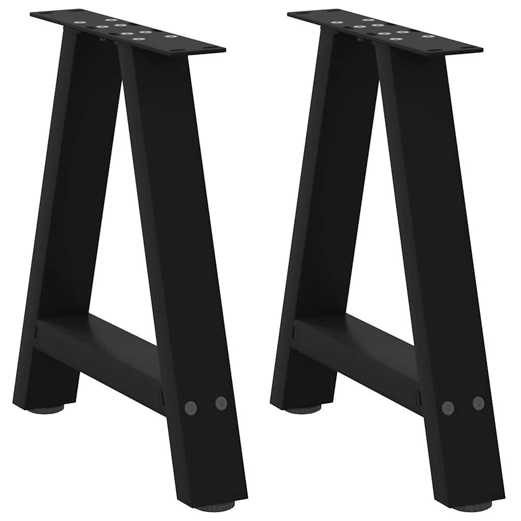 Gambe per Tavolino da CaffÃ¨ a Forma di A 2 pz Nere 38x(42-43) cm Acciaio
