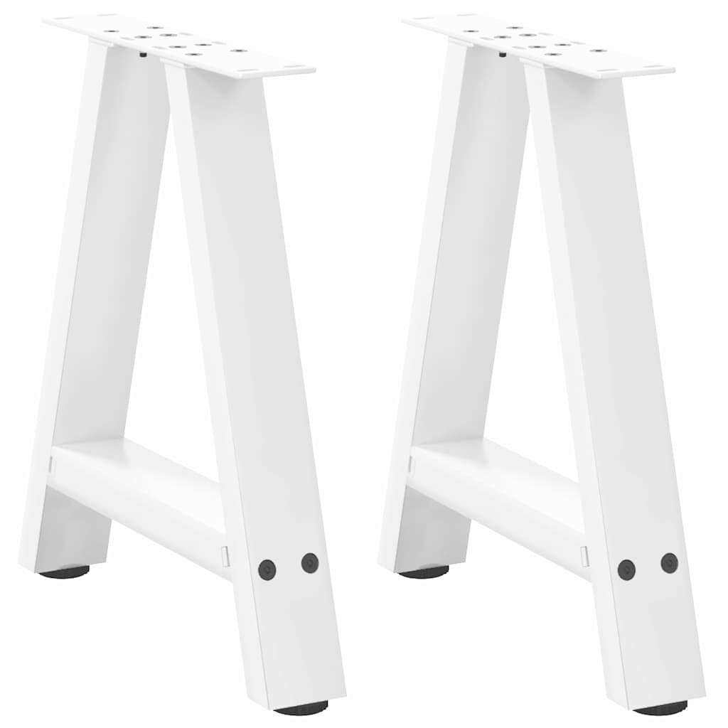 Gambe per Tavolino da CaffÃ¨ a Forma di A 2 pz Bianche 38x(42-43) cm Acciaio
