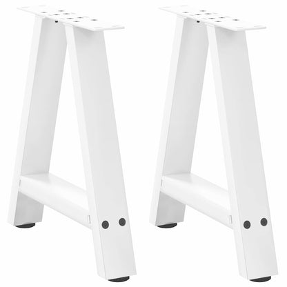 Gambe per Tavolino da CaffÃ¨ a Forma di A 2 pz Bianche 38x(42-43) cm Acciaio