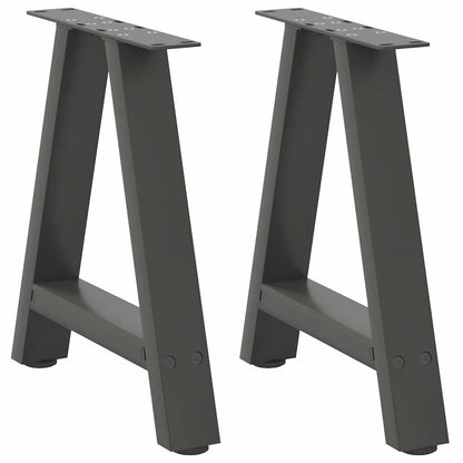 Gambe per Tavolino da CaffÃ¨ a Forma di A 2 pz Antracite 38x(42-43) cm Acciaio