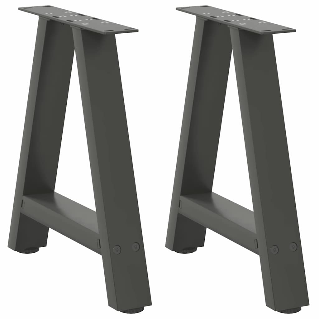 Gambe per Tavolino da CaffÃ¨ a Forma di A 2 pz Antracite 50x(42-43) cm Acciaio