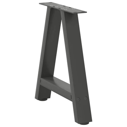 Gambe per Tavolino da CaffÃ¨ a Forma di A 2 pz Antracite 50x(42-43) cm Acciaio