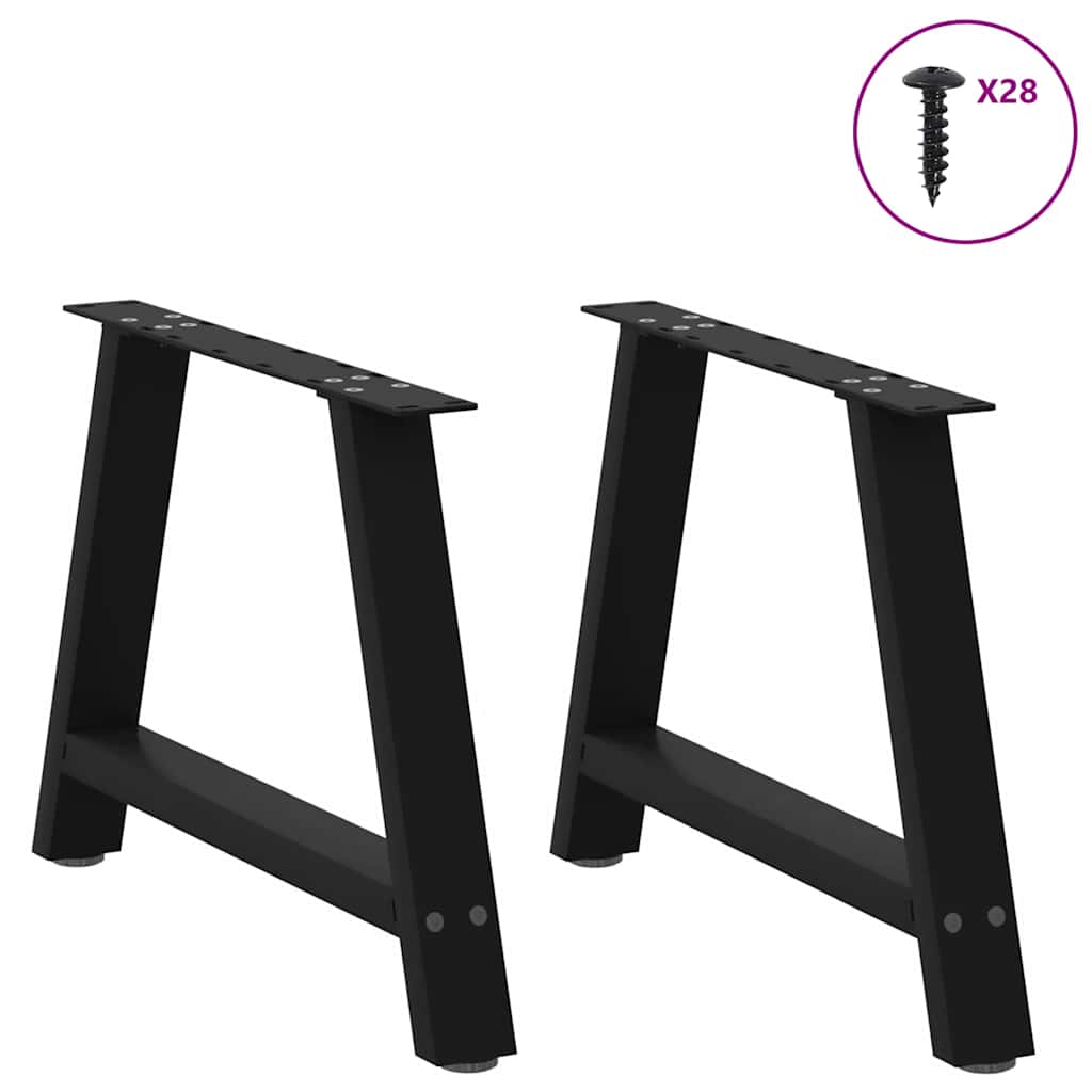 Gambe per Tavolino da CaffÃ¨ a Forma di A 2 pz Nere 60x(42-43) cm Acciaio
