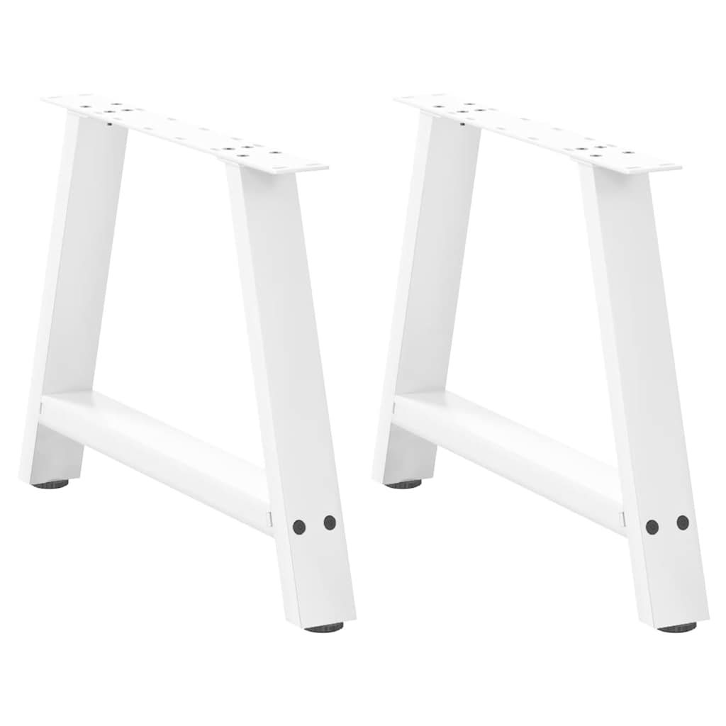 Gambe per Tavolino da CaffÃ¨ a Forma di A 2 pz Bianche 60x(42-43) cm Acciaio