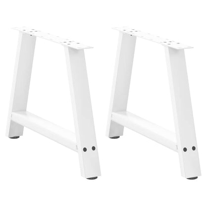 Gambe per Tavolino da CaffÃ¨ a Forma di A 2 pz Bianche 60x(42-43) cm Acciaio