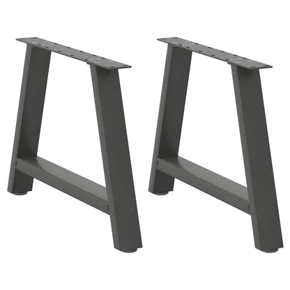 Gambe per Tavolino da CaffÃ¨ a Forma di A 2 pz Antracite 60x(42-43) cm Acciaio