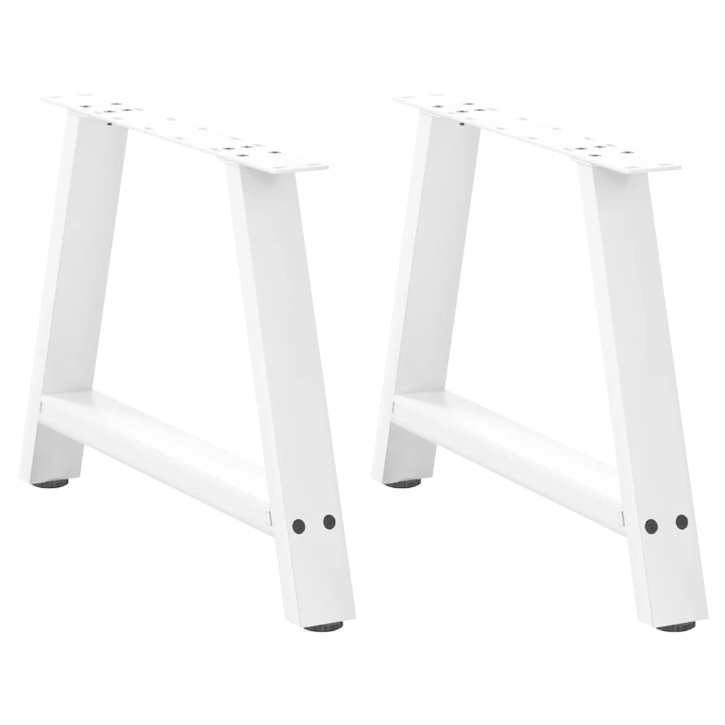 Gambe per Tavolino da CaffÃ¨ a Forma di A 2 pz Bianche 70x(42-43) cm Acciaio