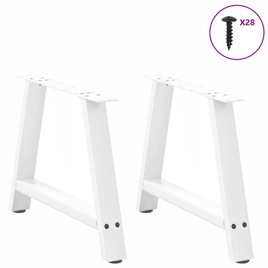 Gambe per Tavolino da CaffÃ¨ a Forma di A 2 pz Bianche 70x(42-43) cm Acciaio