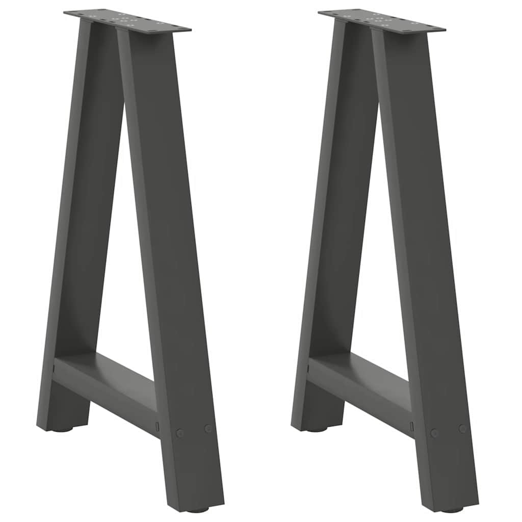 Gambe per tavolo da pranzo a forma di A 2 pz Antracite 50x(72-73) cm Acciaio