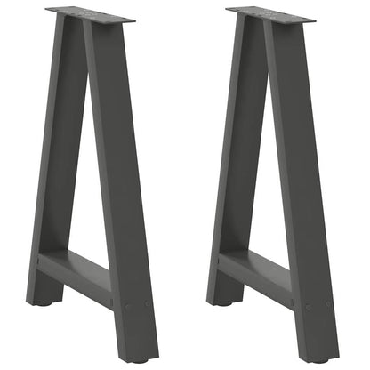 Gambe per tavolo da pranzo a forma di A 2 pz Antracite 50x(72-73) cm Acciaio