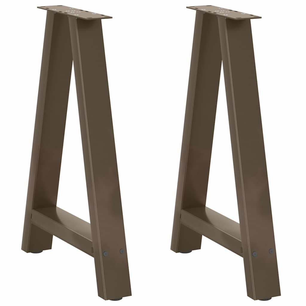 Gambe per tavolo da pranzo a forma di A 2 pz 50x(72-73) cm in acciaio