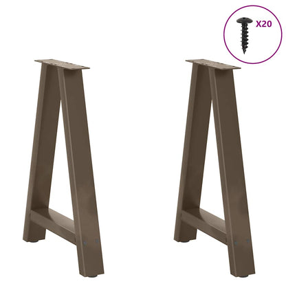 Gambe per tavolo da pranzo a forma di A 2 pz 50x(72-73) cm in acciaio
