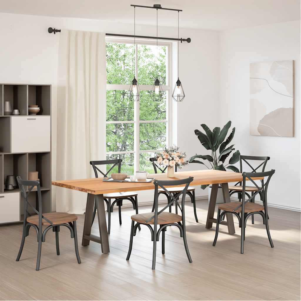 Gambe per tavolo da pranzo a forma di A 2 pz 60x(72-73) cm in acciaio