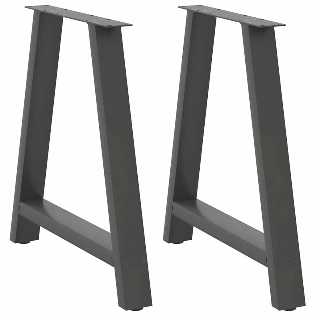 Gambe per tavolo da pranzo a forma di A 2 pz Antracite 70x(72-73) cm Acciaio