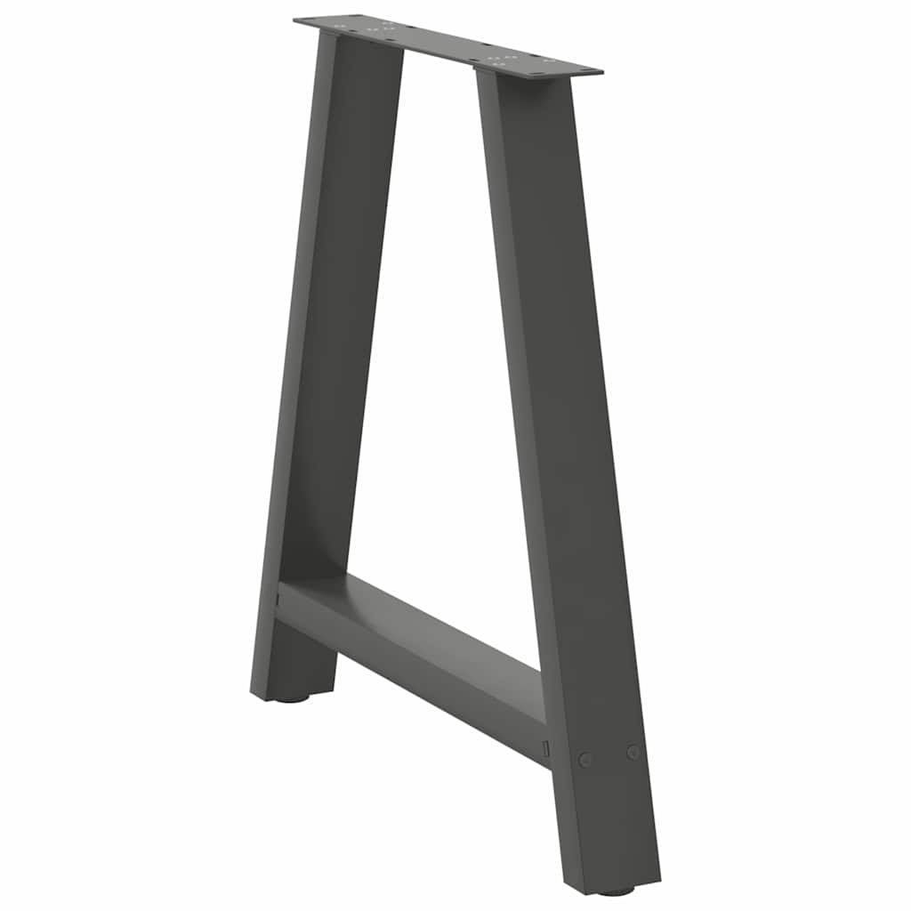 Gambe per tavolo da pranzo a forma di A 2 pz Antracite 70x(72-73) cm Acciaio