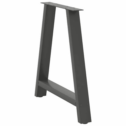 Gambe per tavolo da pranzo a forma di A 2 pz Antracite 70x(72-73) cm Acciaio