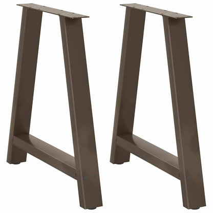 Gambe per tavolo da pranzo a forma di A 2 pz 70x(72-73) cm in acciaio