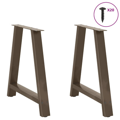 Gambe per tavolo da pranzo a forma di A 2 pz 70x(72-73) cm in acciaio