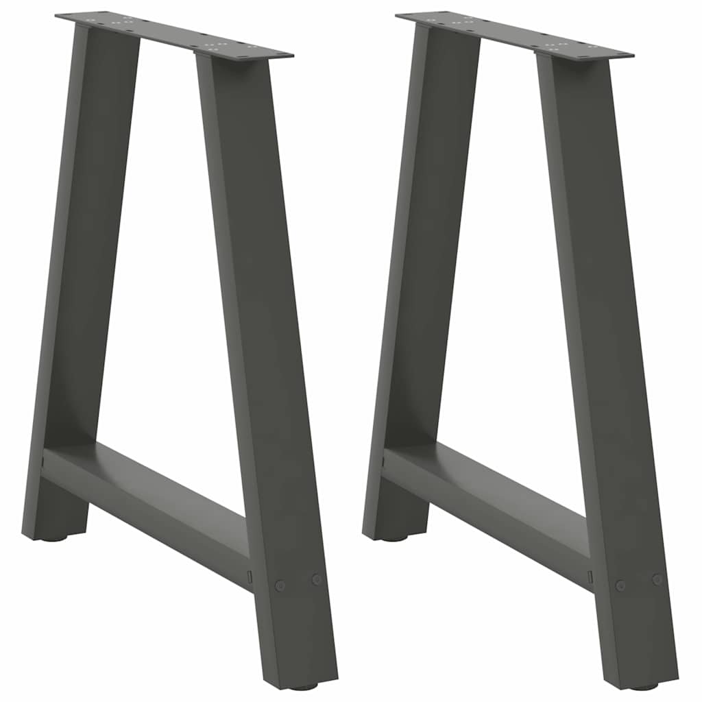Gambe per tavolo da pranzo a forma di A 2 pz Antracite 80x(72-73) cm Acciaio