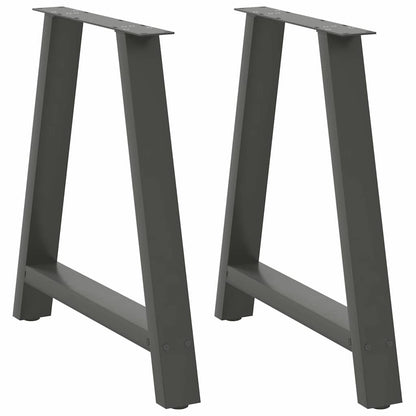 Gambe per tavolo da pranzo a forma di A 2 pz Antracite 80x(72-73) cm Acciaio