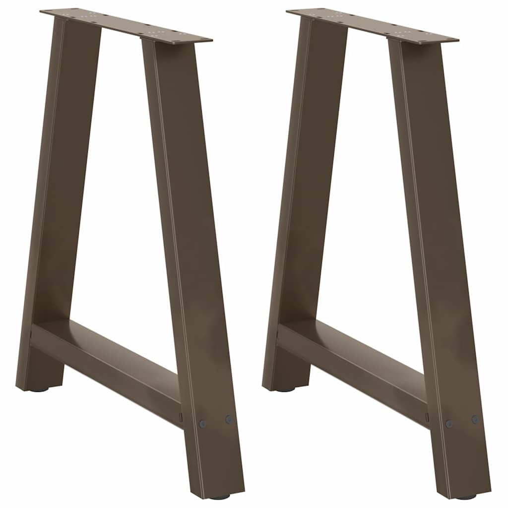 Gambe per tavolo da pranzo a forma di A 2 pz 80x(72-73) cm in acciaio
