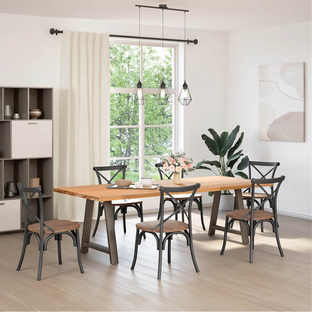Gambe per tavolo da pranzo a forma di A 2 pz 80x(72-73) cm in acciaio