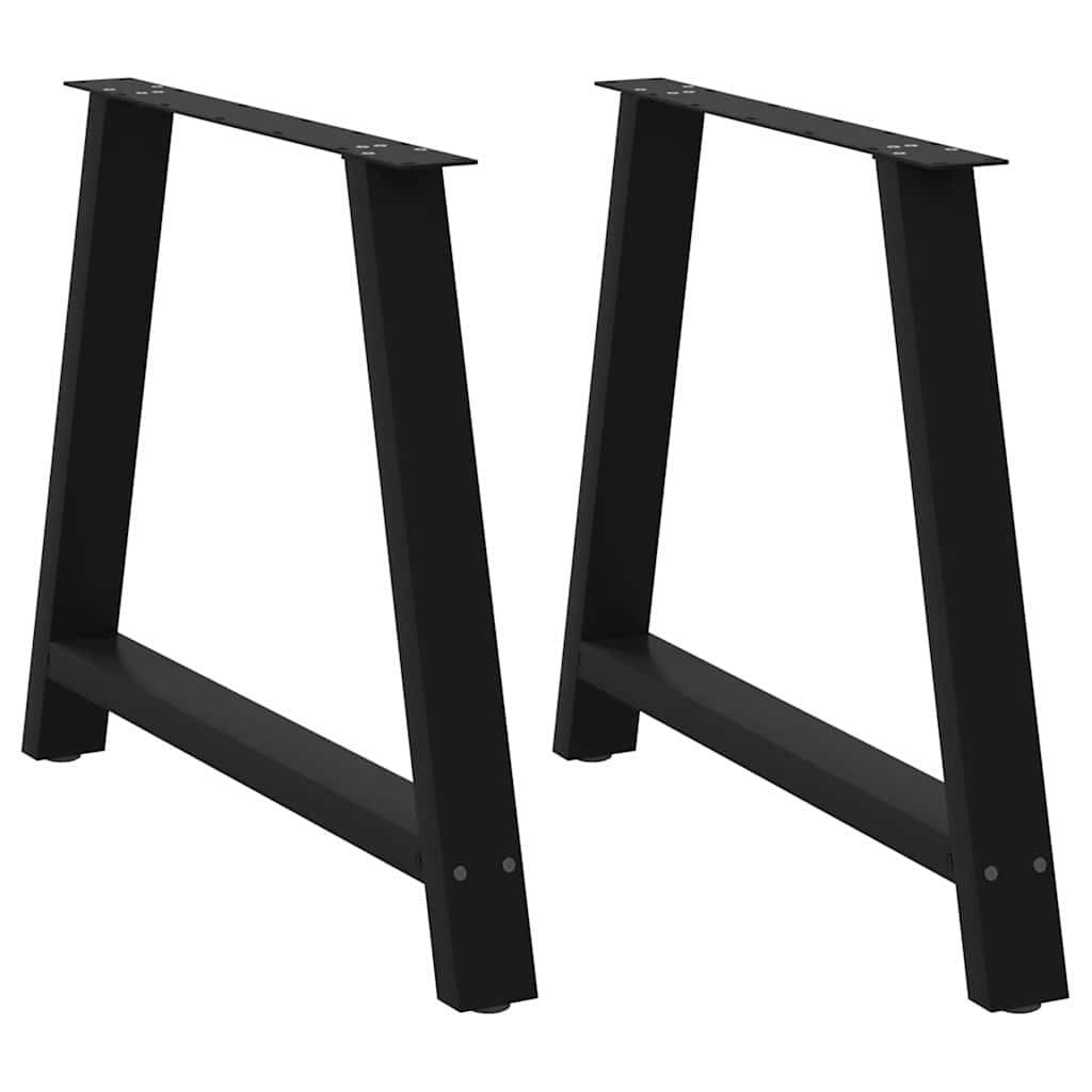 Gambe per tavolo da pranzo a forma di A 2 pz nere 90x(72-73) cm in acciaio