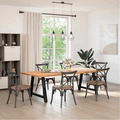 Gambe per tavolo da pranzo a forma di A 2 pz nere 90x(72-73) cm in acciaio