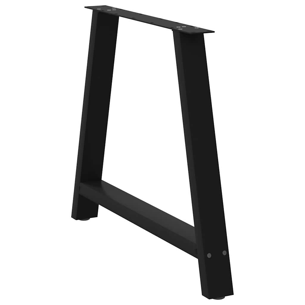 Gambe per tavolo da pranzo a forma di A 2 pz nere 90x(72-73) cm in acciaio