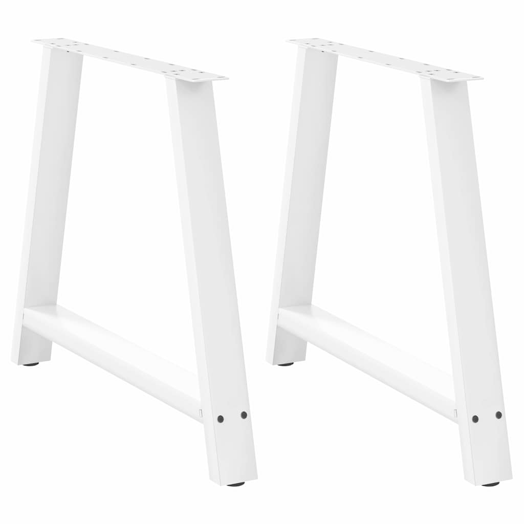 Gambe per tavolo da pranzo a forma di A 2 pz bianche 90x(72-73) cm in acciaio