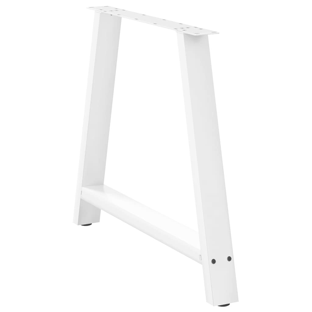 Gambe per tavolo da pranzo a forma di A 2 pz bianche 90x(72-73) cm in acciaio