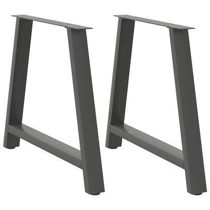 Gambe per tavolo da pranzo a forma di A 2 pz Antracite 90x(72-73) cm Acciaio