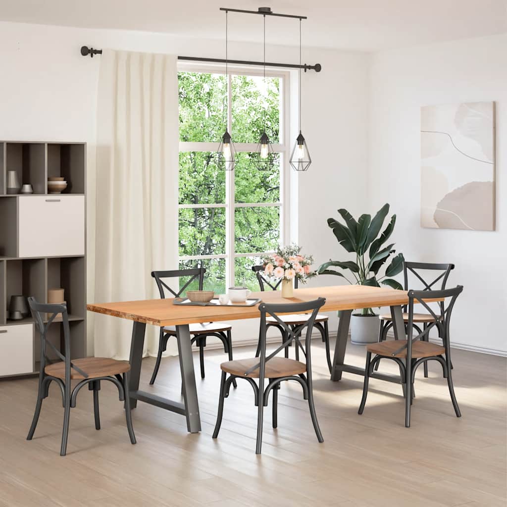 Gambe per tavolo da pranzo a forma di A 2 pz Antracite 90x(72-73) cm Acciaio