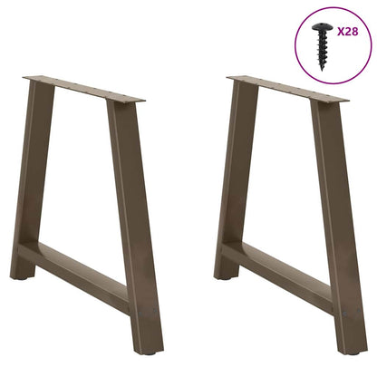 Gambe per tavolo da pranzo a forma di A 2 pz 90x(72-73) cm in acciaio