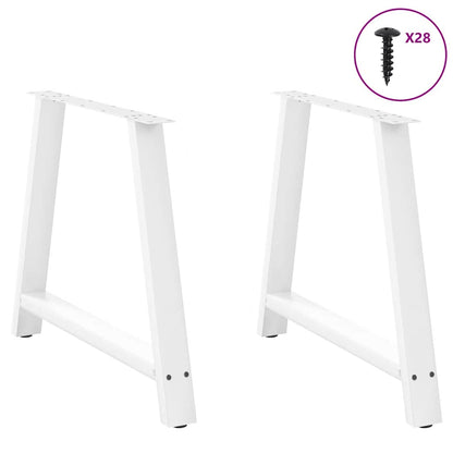 Gambe per tavolo da pranzo a forma di A 2 pz bianche 100x(72-73) cm in acciaio