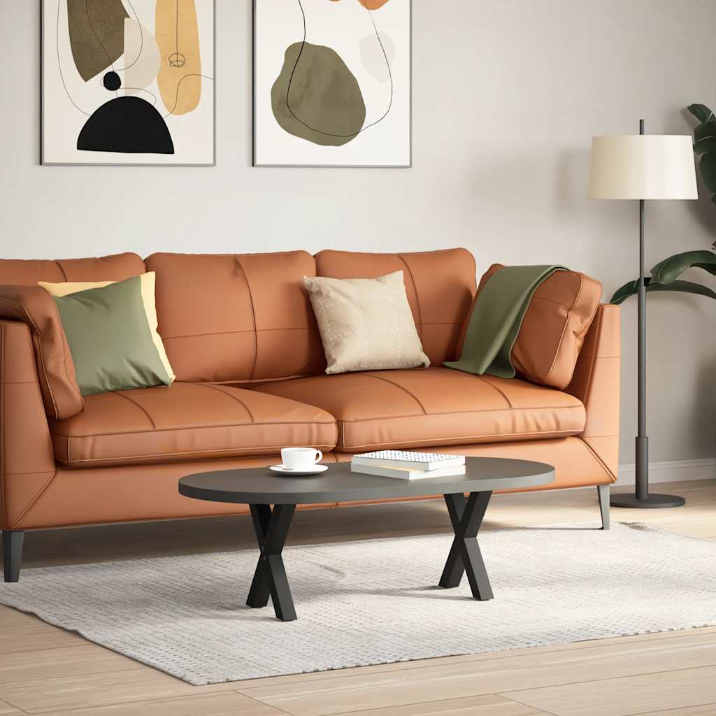 Gambe per Tavolino da CaffÃ¨ a X 2 pz Nere 30x(30-31) cm Acciaio