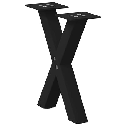 Gambe per Tavolino da CaffÃƒÂ¨ a Forma di X 2 pz Nere 37x(30-31) cm Acciaio