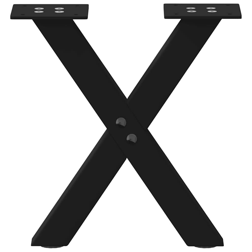Gambe per Tavolino da CaffÃƒÂ¨ a Forma di X 2 pz Nere 37x(30-31) cm Acciaio